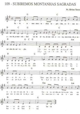 Catholic Church Music (Músicas Católicas) Subiremos Montanhas Sagradas score for Keyboard