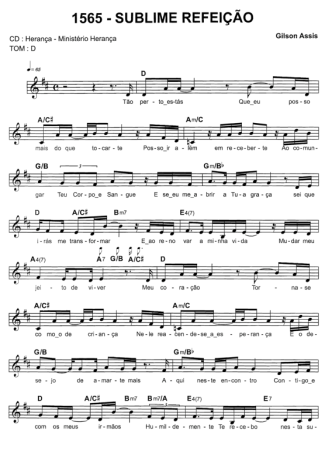 Catholic Church Music (Músicas Católicas) Sublime Refeição score for Keyboard
