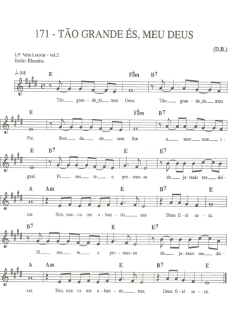 Catholic Church Music (Músicas Católicas) Tão Grande És Meu Deus score for Keyboard