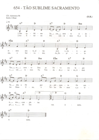 Catholic Church Music (Músicas Católicas)  score for Keyboard