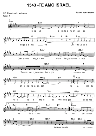 Catholic Church Music (Músicas Católicas) Te Amo Israel score for Keyboard