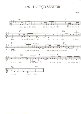 Catholic Church Music (Músicas Católicas) Te Peço Senhor score for Keyboard