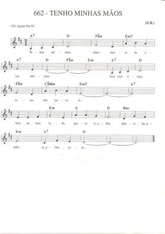 Catholic Church Music (Músicas Católicas) Tenho Minhas Mãos score for Keyboard