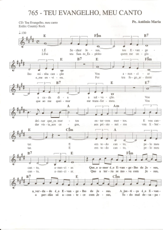 Catholic Church Music (Músicas Católicas) Teu Evangelho Meu Canto score for Keyboard