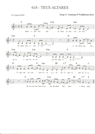 Catholic Church Music (Músicas Católicas) Teus Altares score for Keyboard