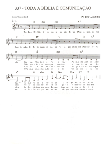 Catholic Church Music (Músicas Católicas) Toda a Bíblia é Comunicação score for Keyboard