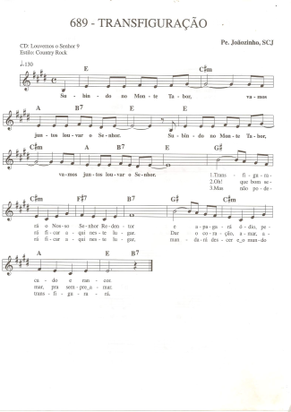 Catholic Church Music (Músicas Católicas) Transfiguração score for Keyboard