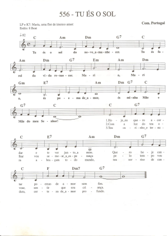 Catholic Church Music (Músicas Católicas) Tu és O Sol score for Keyboard