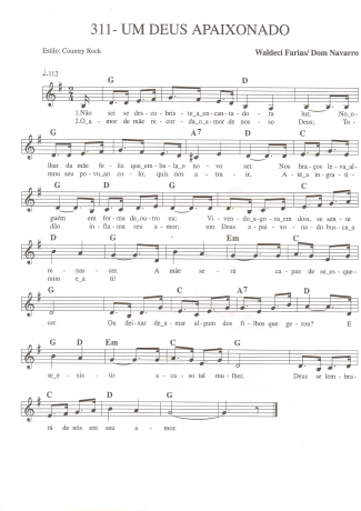 Catholic Church Music (Músicas Católicas) Um Deus Apaixonado score for Keyboard