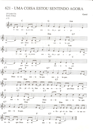 Catholic Church Music (Músicas Católicas) Uma Coisa Estou Sentindo Agora score for Keyboard