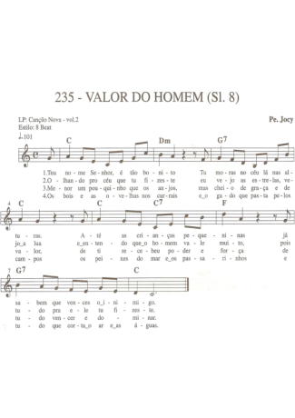 Catholic Church Music (Músicas Católicas) Valor do Homem score for Keyboard