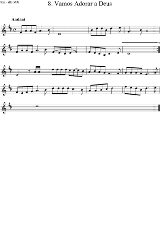 Catholic Church Music (Músicas Católicas) Vamos Adorar a Deus score for Alto Saxophone