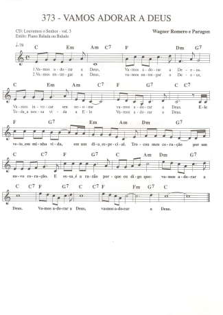 Catholic Church Music (Músicas Católicas) Vamos Adorar a Deus score for Keyboard