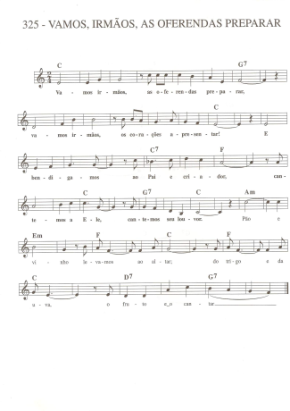 Catholic Church Music (Músicas Católicas) Vamos Irmão as Oferendas Preparar score for Keyboard