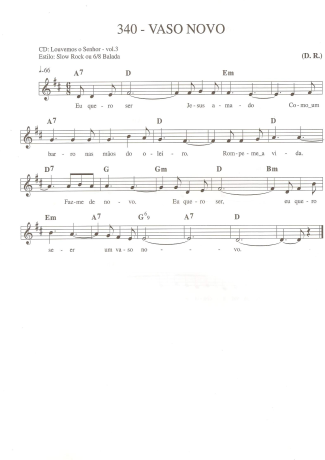 Catholic Church Music (Músicas Católicas) Vaso Novo score for Keyboard