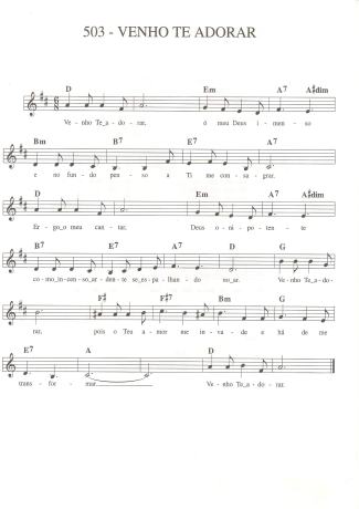 Catholic Church Music (Músicas Católicas) Venho te Adorar score for Keyboard
