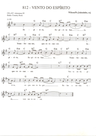 Catholic Church Music (Músicas Católicas) Vento do Espírito score for Keyboard