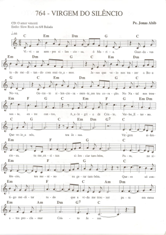 Catholic Church Music (Músicas Católicas) Virgem do Silêncio score for Keyboard