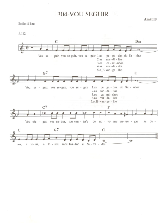 Catholic Church Music (Músicas Católicas) Vou Seguir score for Keyboard