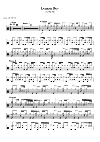 Score for Drums