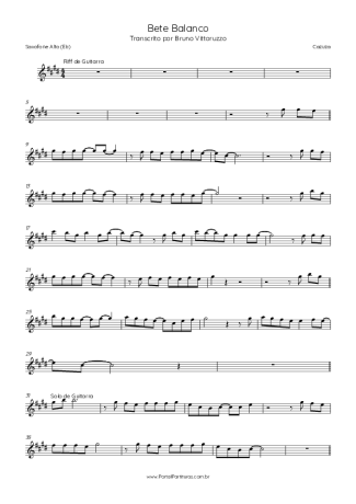 Cazuza  score for Alto Saxophone