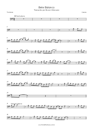 Cazuza Bete Balanco score for Trombone