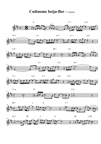 Cazuza Codinome Beija-flor score for Tenor Saxophone Soprano (Bb)