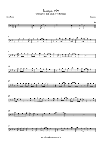 Cazuza Exagerado score for Trombone