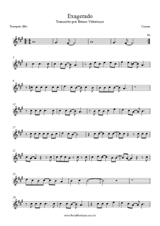 Cazuza Exagerado score for Trumpet