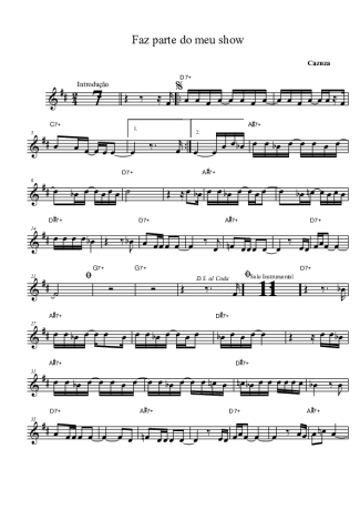 Cazuza Faz Parte do Meu Show score for Tenor Saxophone Soprano (Bb)