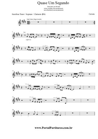 Cazuza  score for Clarinet (Bb)