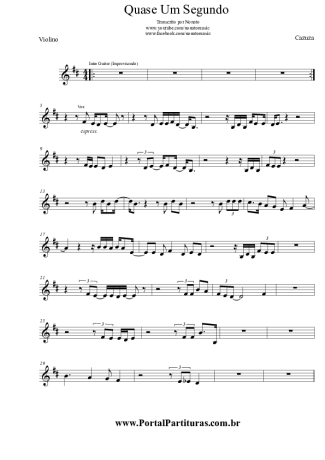 Cazuza Quase Um Segundo score for Violin