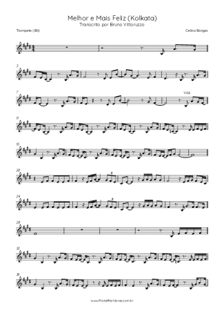 Celina Borges Melhor E Mais Feliz (Kolkata) score for Trumpet