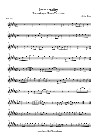 Céline Dion Immortality score for Alto Saxophone