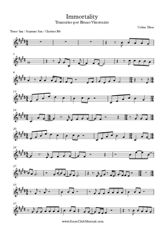 Céline Dion  score for Clarinet (Bb)