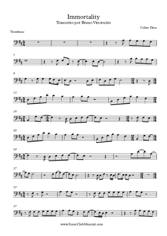 Céline Dion Immortality score for Trombone