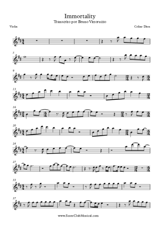 Céline Dion Immortality score for Violin