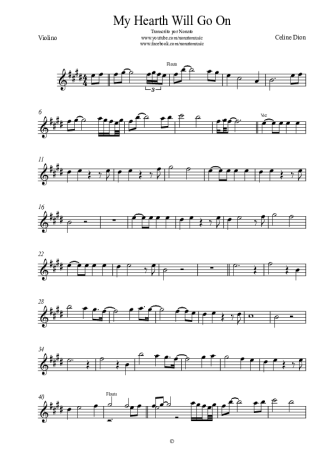 Céline Dion  score for Violin