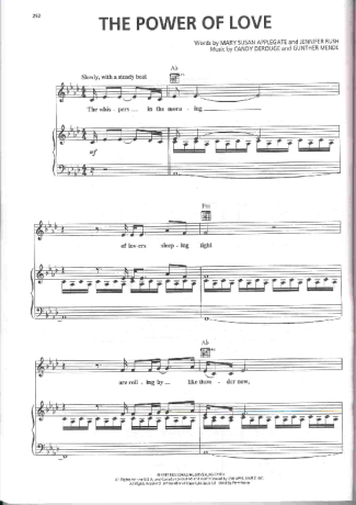 Céline Dion Power Of Love score for Piano
