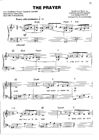 Céline Dion  score for Piano