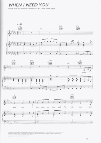 Céline Dion  score for Piano