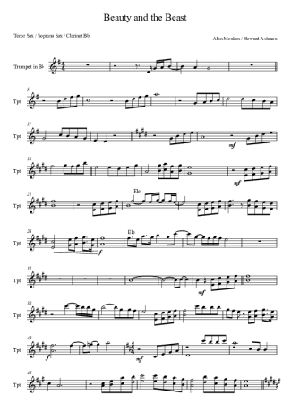 Celine Dion e Peabo Bryson  score for Tenor Saxophone Soprano (Bb)