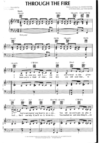 Chaka Khan Through The Fire score for Piano