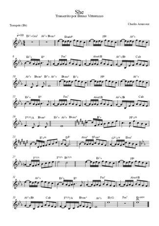 Charles Aznavour  score for Trumpet
