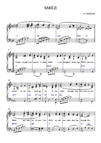 Charles Chaplin Smile score for Piano