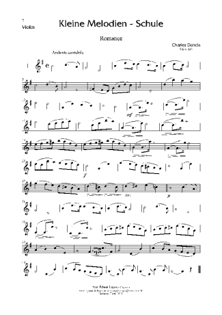 Charles Dancla Kleine Melodien score for Violin