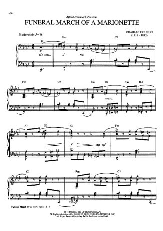 Charles Gounod  score for Piano