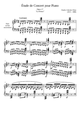 Charles Valentin Alkan  score for Piano