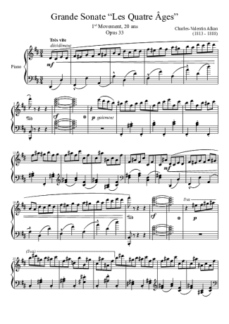 Charles Valentin Alkan Grande Sonate Les Quatre Ages Opus 33 1st Movement score for Piano