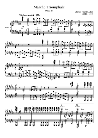 Charles Valentin Alkan Marche Triomphale Opus 27 In B Major score for Piano